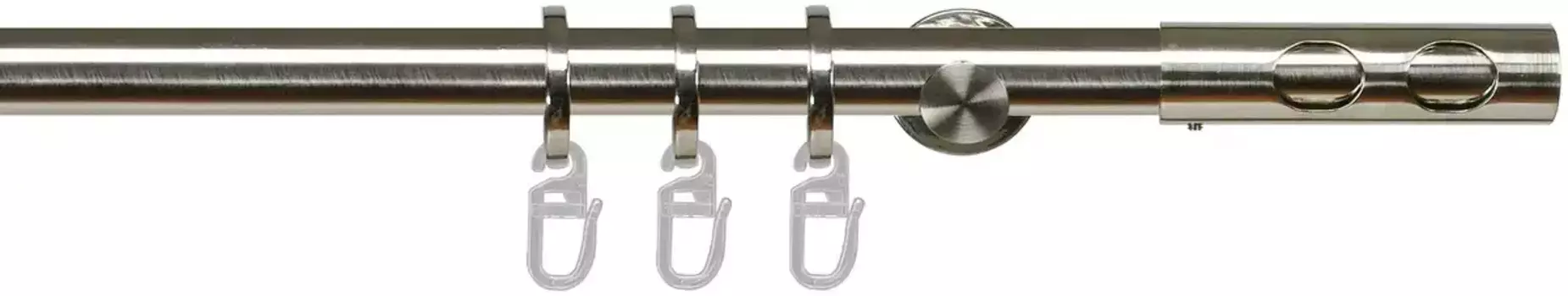 Карниз Liedeco "AVO под нержавеющую сталь", 1 направляющая, фиксированный размер 200 см, 20 мм, цвет edelstahlfarben