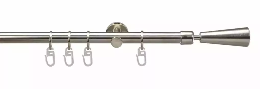 Карниз Liedeco "Бергамо", 1 направляющая, фиксированного размера 200 см, 16мм, цвет edelstahlfarben