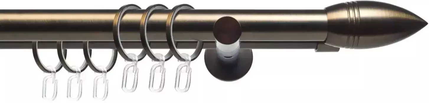 Карниз Liedeco "CELBULLE02SG2L", 2 направляющих, фиксированного размера, 2 направляющих фиксированного размера, 25/20 мм 120 см, 25 мм, цвет bronzefarben