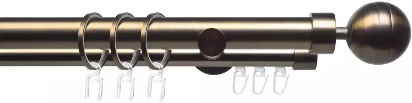 Карниз Liedeco "CELKUGEL02SG2L", 2 направляющих, фиксированного размера, 2 направляющих фиксированного размера 25/20 мм 240 см, 25 мм, цвет bronzefarben