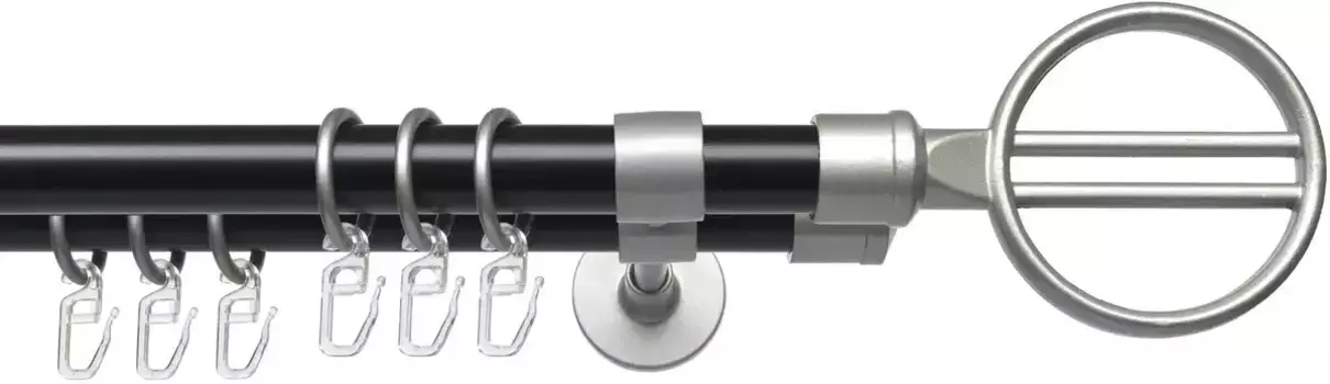 Карниз Liedeco "Dionysos", 2-х направляющий, фиксированного размера 200 см, 20 мм, цвет schwarz-silber