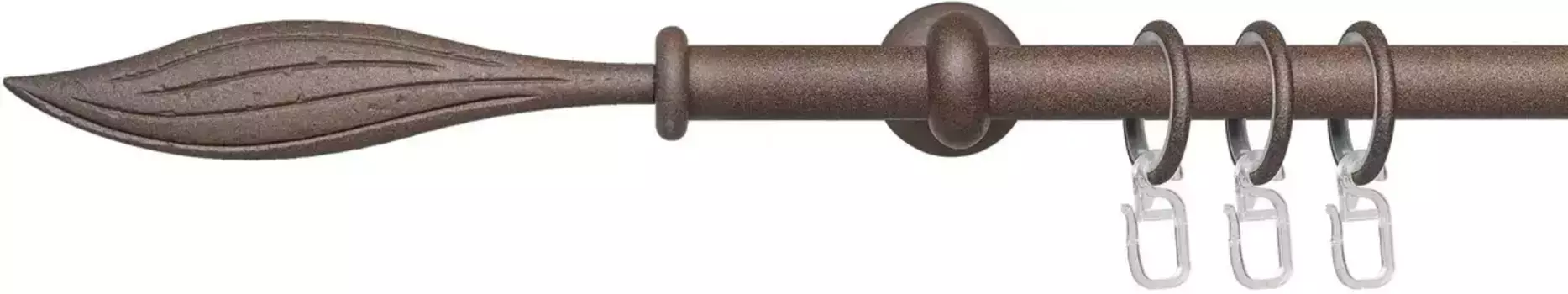 Карниз Liedeco "Esp Blatt", 1 направляющая фиксированного размера, 1 направляющая фиксированного размера 16 мм 160 см, 16мм, цвет rost