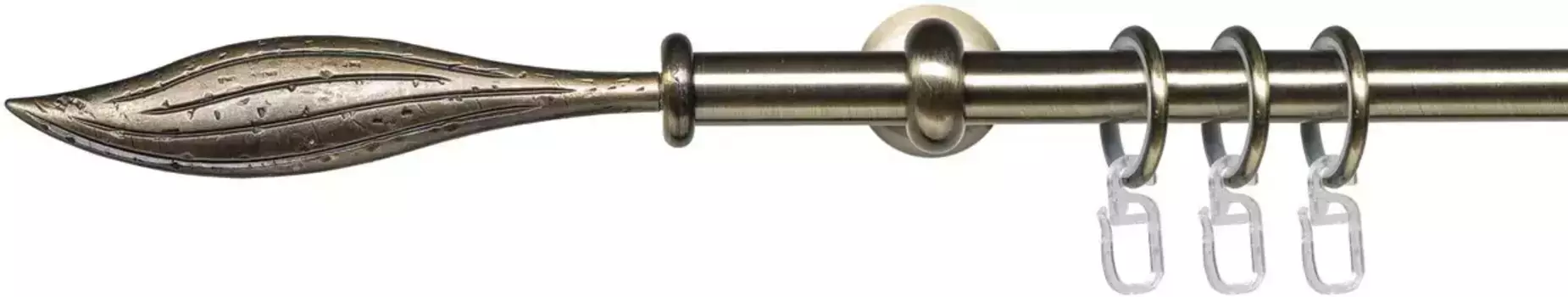 Карниз Liedeco "Esp Blatt", 1 направляющая фиксированного размера, 1 направляющая фиксированного размера 16 мм 200 см, 16мм, черный/бронзовый