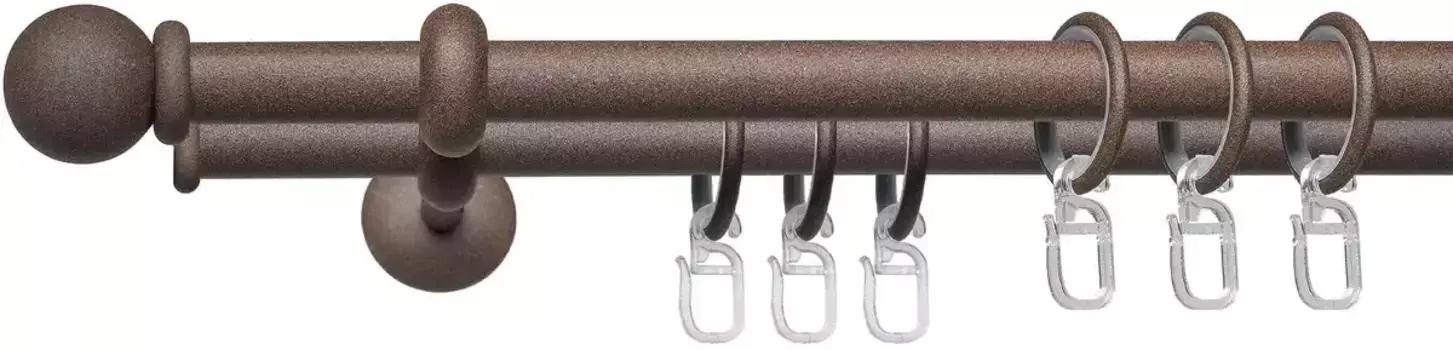 Карниз Liedeco "Esp Kugel", 2-полосный, фиксированного размера, 2-полосный фиксированного размера 16 мм 200 см, 16мм, цвет rost