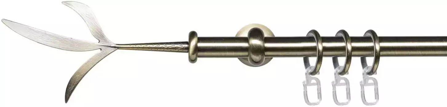 Карниз Liedeco "Esp Zweig", 1 направляющая фиксированного размера, 1 направляющая фиксированного размера 16 мм 200 см, 16мм, черный/бронзовый