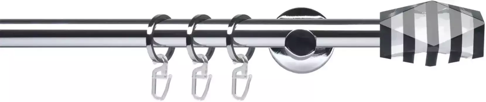 Карниз Liedeco "Готовый комплект стилей 20 мм Piano Montreal", 1 направляющая, фиксированный размер, полный карниз 240 см, 20 мм, цвет chromfarben