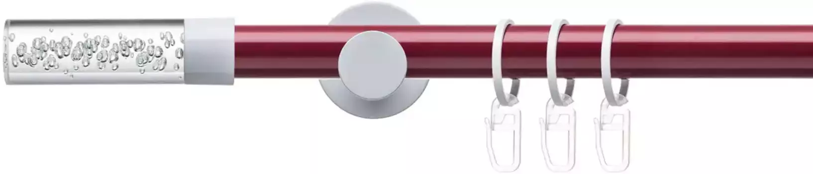 Карниз Liedeco "Готовый набор стилей 20 мм Power Celebration цилиндр акрил", 1 направляющая, фиксированный размер, полный карниз 200 см, 2 мм, красный/белый