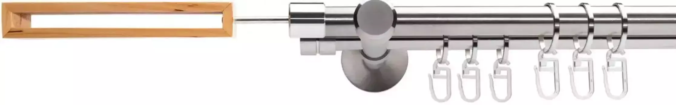 Карниз Liedeco "Herning style", 2 направляющие, фиксированного размера, 2 направляющие фиксированного размера, 16 мм 120 см, 16мм, цвет edelstahlfarben