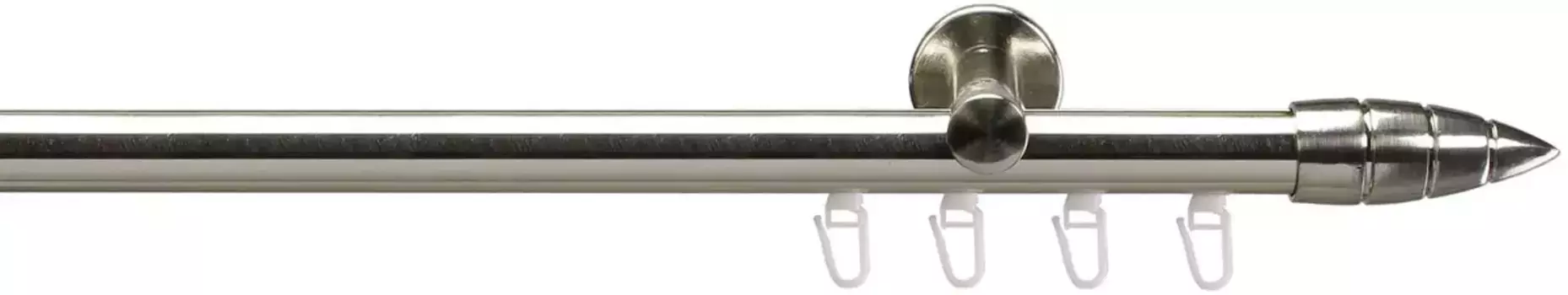 Карниз Liedeco, имитация нержавеющей стали Menorca, 1 направляющая, фиксированный размер 200 см, 20 мм, цвет edelstahlfarben