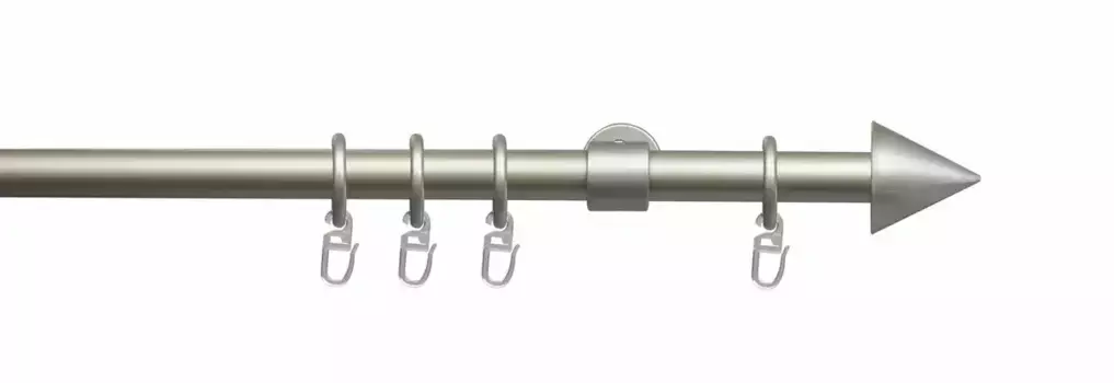 Карниз Liedeco "Конус", 1 направляющая, фиксированного размера 120 см, 20 мм, цвет mattsilberfarben