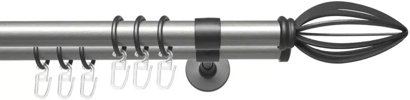 Карниз Liedeco "Lan Cast", 2 направляющие, фиксированный размер 240 см, 20 мм, цвет silberfarben/anthrazit