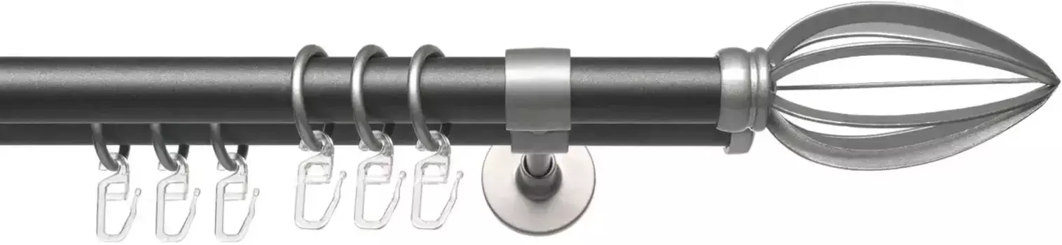 Карниз Liedeco "Lan Cast", 2 направляющие, фиксированный размер 120 см, 20 мм, цвет anthrazit/silberfarben