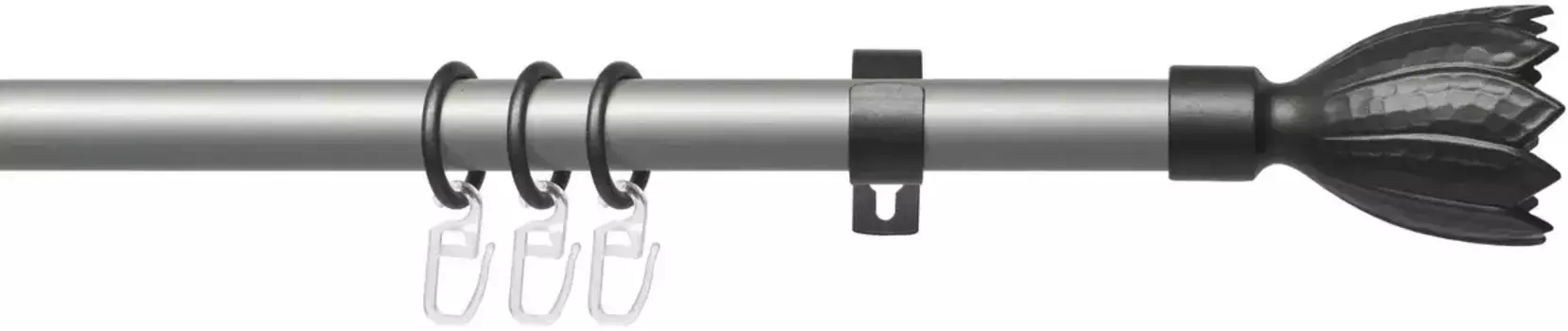 Карниз Liedeco "Lan Flower", 1 направляющая фиксированного размера, 1 направляющая фиксированного размера 20 мм 240 см, 20 мм, цвет silberfarben/anthrazit