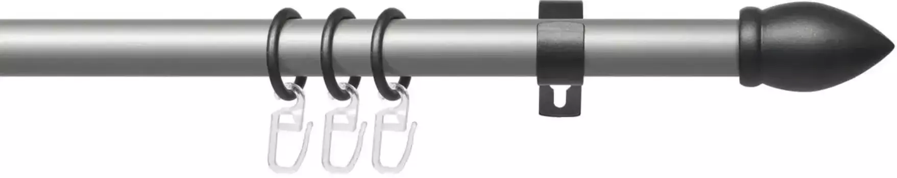 Карниз Liedeco "Lan Mush", 1 направляющая фиксированного размера, 1 направляющая фиксированного размера 20 мм 120 см, 20 мм, цвет silberfarben/anthrazit