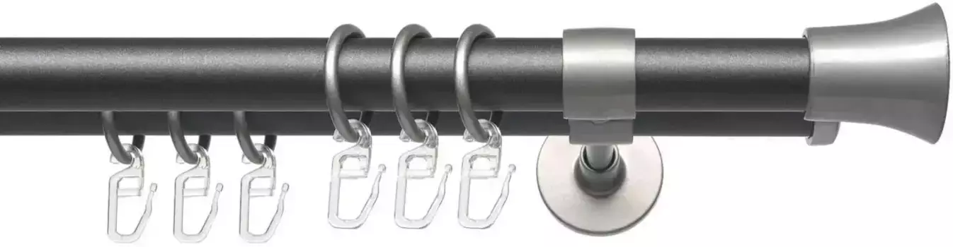 Карниз Liedeco "Lan Scan", 2 направляющих, фиксированного размера, 2 направляющих фиксированного размера, 20 мм 160 см, 20 мм, цвет anthrazit/silberfarben