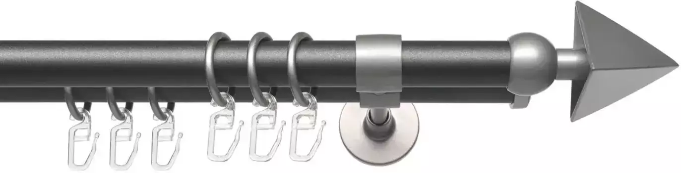 Карниз Liedeco "Lan Spear", 2 направляющих, фиксированного размера, 2 направляющих фиксированного размера, 20 мм 160 см, 20 мм, цвет anthrazit/silberfarben