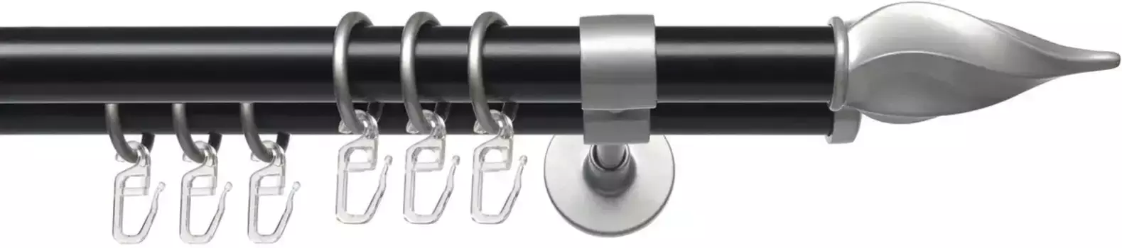 Карниз Liedeco "Lan Tower", 2 направляющих, фиксированного размера, 2 направляющих фиксированного размера, 20 мм 160 см, 20 мм, цвет schwarz-silber