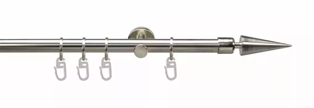 Карниз Liedeco "Милан", 1 направляющая, фиксированный размер 240 см, 16мм, цвет edelstahlfarben