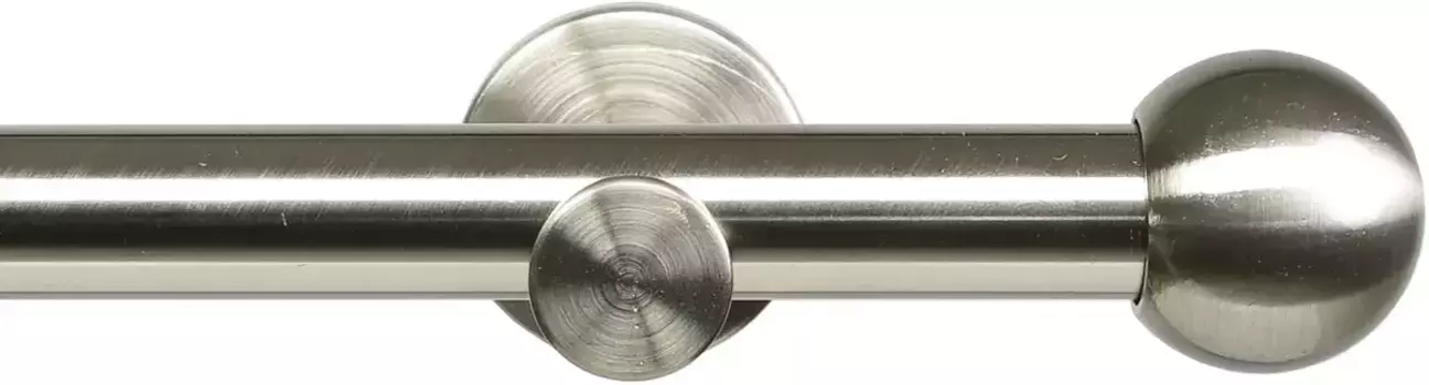 Карниз Liedeco "Modern Line Ball", 1 направляющая, фиксированный размер 240 см, 16мм, цвет edelstahlfarben