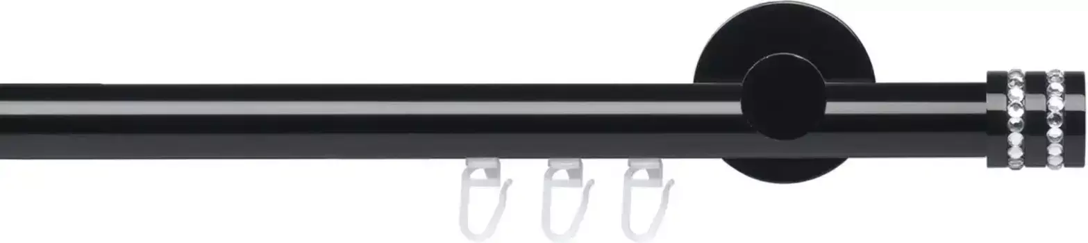 Карниз Liedeco "Набор внутренних направляющих 20 мм Piano Miami", 1 направляющая, фиксированного размера, карниз в сборе 240 см, 20 мм, черный