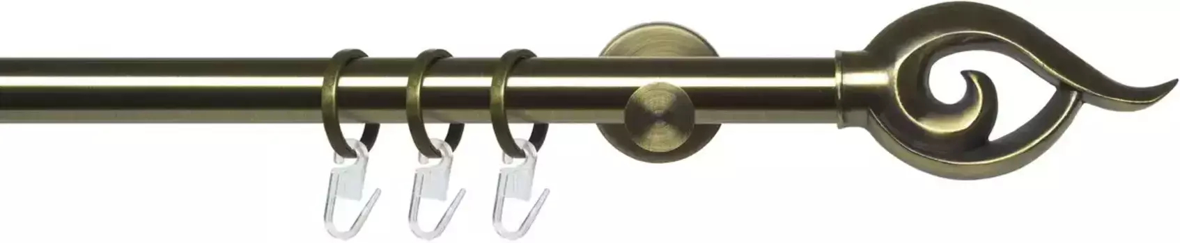 Карниз Liedeco "Style set 20 мм Blues Bessie", 1 направляющая, фиксированный размер, карниз в сборе 240 см, 20 мм, цвет messingfarben/antikgoldfarben