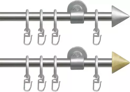 Карниз Liedeco "Style set, полный комплект стилей New York 16 мм", 1 направляющая, фиксированного размера, карниз в сборе 200 см, 1,6 мм, серебристый