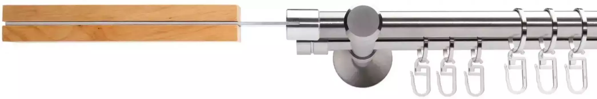 Карниз Liedeco "Style Thisted", 2 направляющих, фиксированного размера, 2 направляющих фиксированного размера, 16 мм 120 см, 16мм, цвет edelstahlfarben