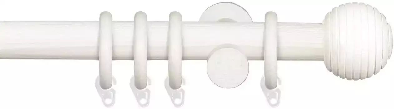 Карниз Liedeco "Terra ball с полосками", 1 направляющая, фиксированный размер 240 см, 28мм, цвет kalkwei