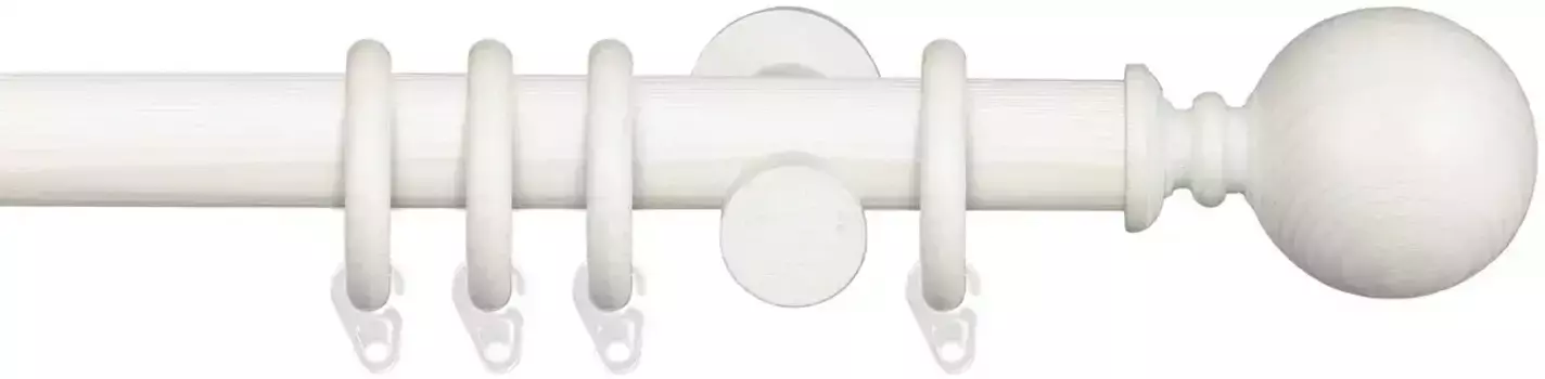 Карниз Liedeco "Terra Kugel", 1 направляющая, фиксированного размера 240 см, 28мм, цвет kalkwei