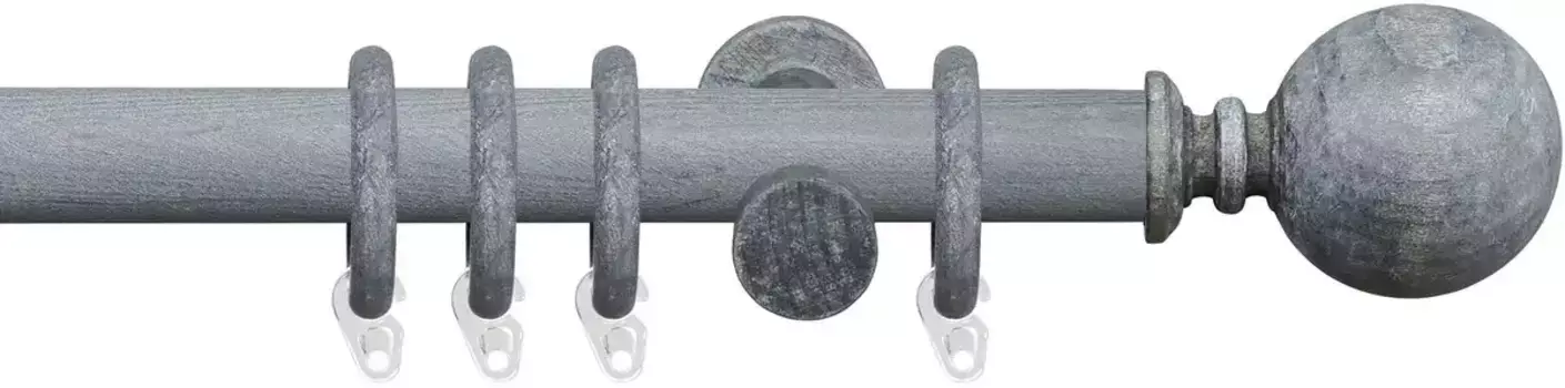 Карниз Liedeco "Terra Kugel", 1 направляющая, фиксированного размера 160 см, 28мм, цвет kalkgrau