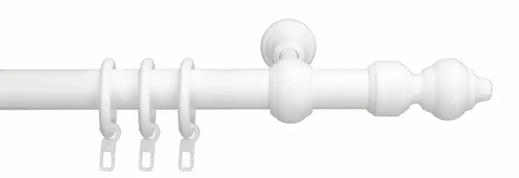 Карниз Liedeco "Thuringia", 1 направляющая, фиксированный размер 200 см, 28мм, белый