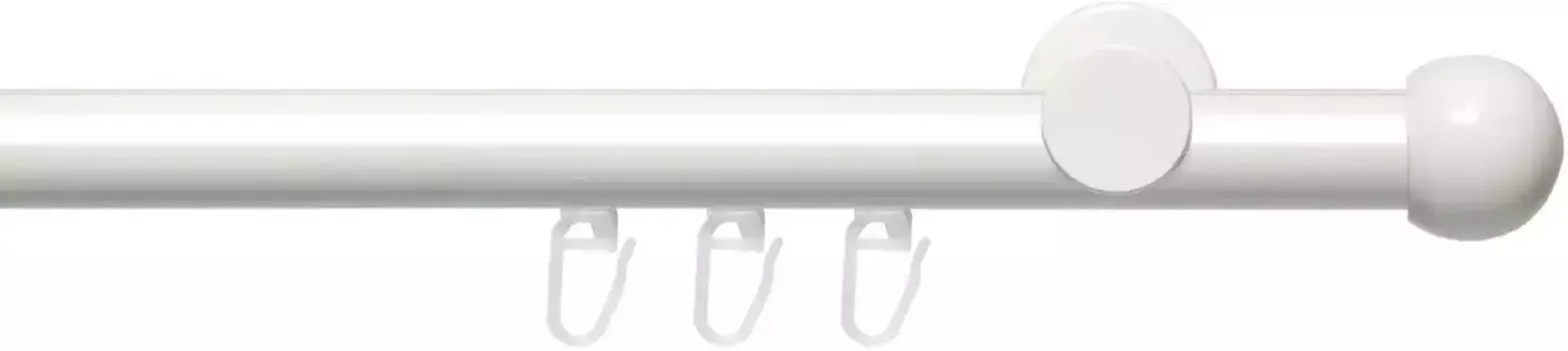 Карниз Liedeco "Внутренняя направляющая с шариком 20 мм", 1 направляющая, фиксированного размера, карниз в сборе 240 см, 20 мм, белый