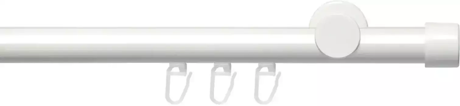 Карниз Liedeco "Внутренняя направляющая с заглушкой 20 мм", 1 направляющая, фиксированного размера, карниз в сборе 200 см, 20 мм, белый
