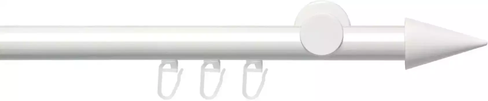 Карниз Liedeco "внутренний рельсовый фитинг, наконечник с силовым наконечником 20 мм", 1 направляющая, фиксированного размера, карниз в сборе 200 см, 20 мм, белый