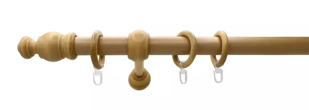 Карниз Sunlines "Wood 28 mini", 1 направляющая, фиксированного размера, производство Германия 280 см, 28мм, цвет buchefarben