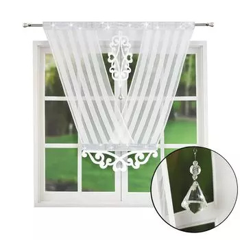 Карнизная панель КИПР 410x160 панель + шторы - белый Drapella