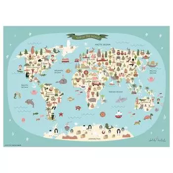 Карта мира placemat (набор из 1 шт.) Tischsetmacher, мультколор
