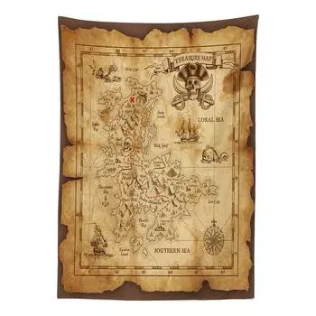 Карта сокровищ на скатерти Twentyfour, бежевый