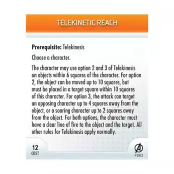Карта умения — Телекинетический досягаемость, Marvel HeroClix - Avengers - Singles