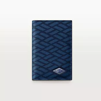 Картхолдер Cartier Porte-cartes 4 cartes de crdit, Cartier Losange, темно-синяя зернистая телячья кожа с ромбовидным орнаментом