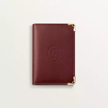 Картхолдер Cartier Porte-cartes de crdit/de visite, Must de Cartier, телячья кожа бордового цвета