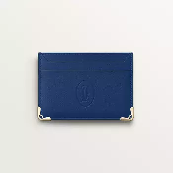 Картхолдер Cartier Porte-cartes double, Must de Cartier, телячья кожа темно-синего цвета