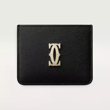 Картхолдер Cartier Porte-cartes simple, C de Cartier, черная текстурированная телячья кожа