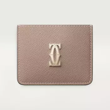 Картхолдер Cartier Porte-cartes simple, C de Cartier, текстурированная телячья кожа цвета глины
