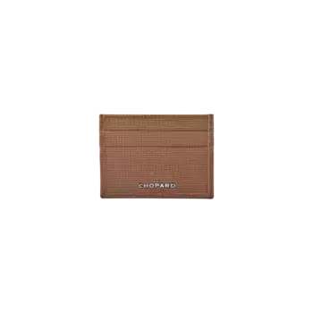 Картхолдер Chopard Classic Small Card Holder - Телячья кожа коньячного цвета с узором «гусиная лапка»