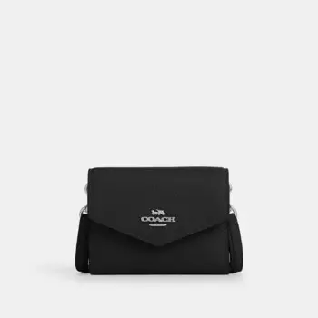 Картхолдер COACH Mini Envelope Wallet With Strap, серебряный/черный