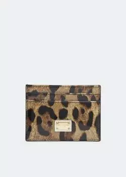 Картхолдер DOLCE&GABBANA Polished calfskin card case, животный принт