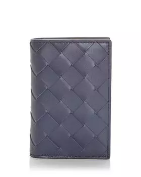 Картхолдер из кожи Intrecciato Bottega Veneta, синий