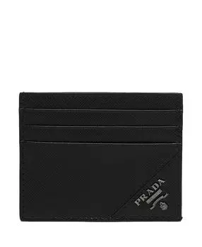 Картхолдер из кожи Saffiano Prada, черный