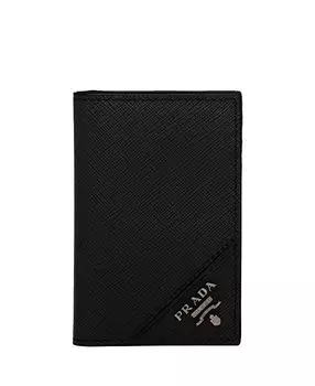 Картхолдер из кожи Saffiano Prada, черный